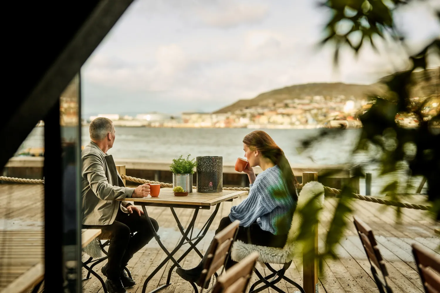 Outdoor seeting restaurant, summer Hammerfest